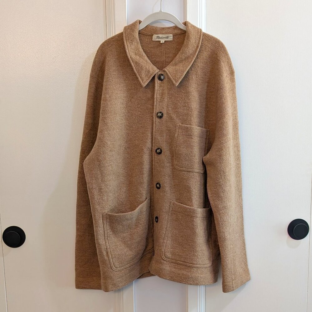 Madewell Merino Wool Oversized Shacket Tan Size XL Like New